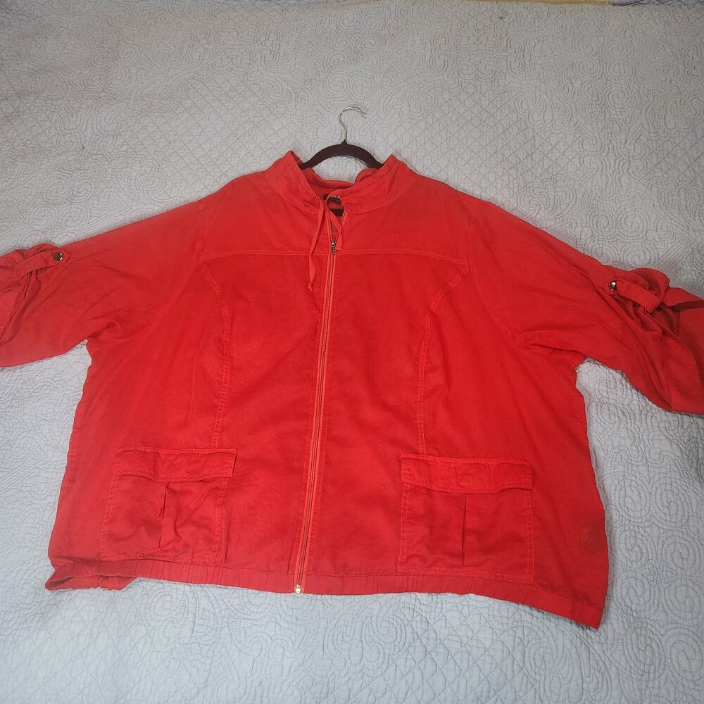 Torrid Red Gauzy Lightweight Jacket Beach Cover Up Womens 5X 5 5XL 100% Cotton